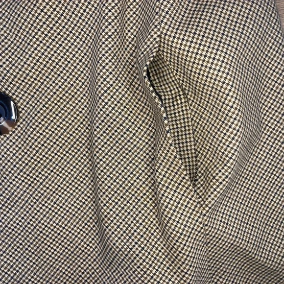 Vintage Anne Klein Blazer Overcoat | Brown Houndstooth | Size 6 - Picture 4 of 8